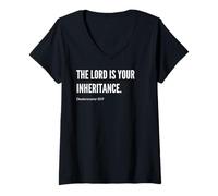 Mujer Declaración de cita de versículo bíblico The Lord is Your Inheritance Camiseta Cuello V