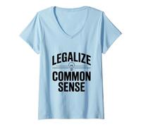 Mujer Declaración de empoderamiento de Sentido común de legalización Camiseta Cuello V