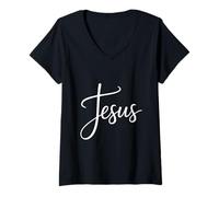 Mujer Declaración de fe del Amor de Jesucristo Camiseta Cuello V