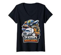Mujer Declaración de logística Global Zero Apologies Camiseta Cuello V