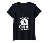 Mujer Declaración de Softbol Esa es mi Chica Afuera Camiseta Cuello V