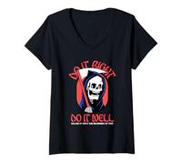 Mujer Declaración de Trabajo Divertida de Do It Right Do It Well Camiseta Cuello V