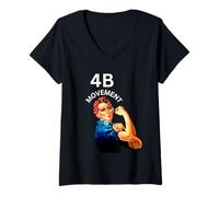 Mujer Declaración Política Femenina Del Movimiento 4b Feminista Camiseta Cuello V