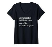 Mujer Declaración política socialista democrática Pro Socialismo Camiseta Cuello V