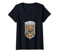 Mujer DeColores Cursillo Rainbow Gallo Católico Camiseta Cuello V