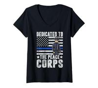 Mujer Dedicado a la Policía del Cuerpo de Paz Camiseta Cuello V