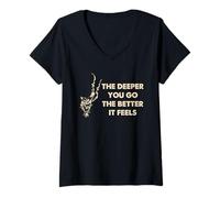 Mujer Deep Sea Diver Cita Buceo Gráfico Vintage Camiseta Cuello V