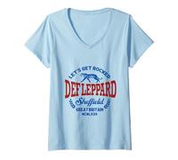 Mujer Def Leppard Sheffield oficial Camiseta Cuello V