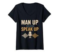 Mujer Defensor de la salud mental de los hombres Diseño de fuerza emocional Camiseta Cuello V