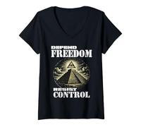 Mujer DEFIENDER LA Libertad EL Control DE Resistencia Libertad Democracia País Libre Camiseta Cuello V