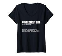 Mujer Definición de Cita Divertida de Chica nativa de Connecticut Camiseta Cuello V