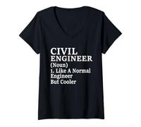 Mujer Definición de ingeniero civil Cita divertida de ingeniería Camiseta Cuello V
