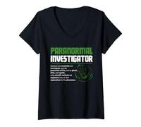 Mujer Definición de investigador Paranormal Fantasma Investigación Humor Camiseta Cuello V