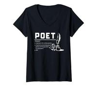 Mujer Definición de Poeta Escritor de poesía Escritura Creativa Cita Camiseta Cuello V
