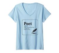 Mujer Definición de Poeta Escritor Literatura Poesía Escritura Creativa Camiseta Cuello V