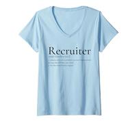 Mujer Definición de reclutador Contratación Divertida Adquisición de Talento de recursos Humanos Camiseta Cuello V