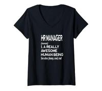 Mujer Definición de Recursos Humanos Política de Beneficios Divertidos Camiseta Cuello V