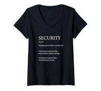 Mujer Definición de Seguridad Divertida Diccionario sarcástico Camiseta Cuello V