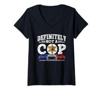 Mujer Definitivamente No Es Policía Agente Policía Encubierto Camiseta Cuello V