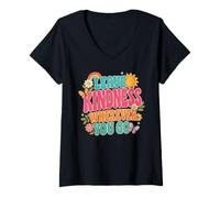 Mujer Deja la bondad Donde quiera Que vayas Mindfulness Positivo Camiseta Cuello V
