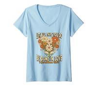 Mujer Deja Que Todo lo Que Haces se Haga en Amor 1 Corintios 16 Biblia Camiseta Cuello V
