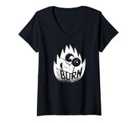 Mujer Déjalo arder - Divertido entrenamiento de gimnasio Camiseta Cuello V