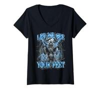 Mujer Déjame Ver Tus pies Hombre Lobo Relámpago Camiseta Cuello V