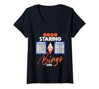 Mujer Dejar de mirar a mis tarjetas de bingo juego jugador de bingo Camiseta Cuello V