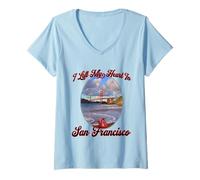 Mujer Dejé Mi Corazón En Baker Beach En San Francisco California Camiseta Cuello V
