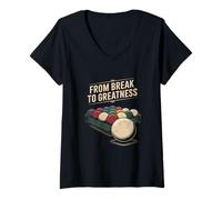 Mujer Del descanso a la grandeza Snooker Camiseta Cuello V