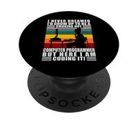 Mujer del informático Aquí Estoy Codificación Se Techie PopSockets PopGrip Adhesivo