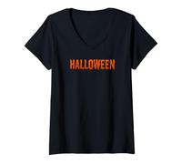 Mujer Delante: Halloween | Detrás: Ciaoween: un Juego de Palabras Camiseta Cuello V