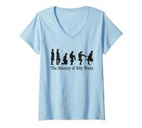 Mujer Delft Holland Windmill Blue Tile Art Dutch Canal Porcelain Camiseta Cuello V
