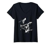 Mujer Delgada Lizzy Phil Lynott Bailando En La Luz De La Luna En La Lectura Camiseta Cuello V