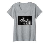 Mujer Delgada Lizzy Phil Lynott Bajista Jailbreak por Virginia Turbett Camiseta Cuello V