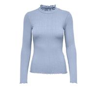 Mujer Delgado Manga Camiseta Básica Cuello Alto Sudadera Elástica JDYFRANSISKA, Color:Azul Claro, Talla:M