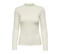 Mujer Delgado Manga Camiseta Básica Cuello Alto Sudadera Elástica JDYFRANSISKA, Color:Gris-2, Talla:S