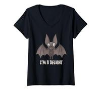 Mujer Deliciosamente Derpy Vampire Bat Camiseta Cuello V