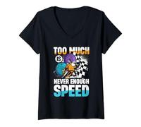 Mujer Demasiado Nunca es Suficiente Speed Rider Camiseta Cuello V