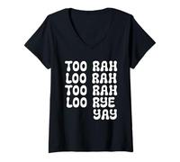 Mujer Demasiado Rah Loo Demasiado Rah Loo Centeno Yay Vamos Eileen Camiseta Cuello V