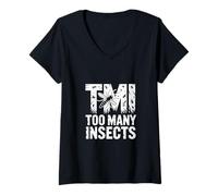 Mujer Demasiados insectos insectos Entomología Amante de la naturaleza Camiseta Cuello V