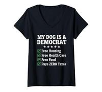 Mujer Democracia Camiseta Divertida Política Liberal Demócrata Camiseta Cuello V