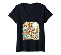 Mujer Dental Love Lindo Higienista Dental Asistente Dentista Camiseta Cuello V