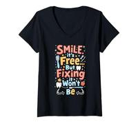 Mujer Dentist Dental Assistant Teeth Dentistry Dental Hygienist Camiseta Cuello V
