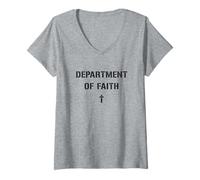 Mujer Department of Faith - Military Christian Cross of Jesus Camiseta Cuello V