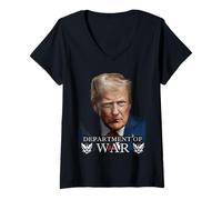 Mujer Department of War USA Graphic Design Cool (Black) Camiseta Cuello V