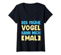 Mujer Der Frühe Vogel Kann Mich Mal Refranes Divertidos Camiseta Cuello V