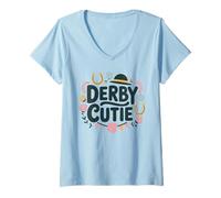 Mujer Derby Cutie Kids Race Day Día de la carrera de los niños Camiseta Cuello V