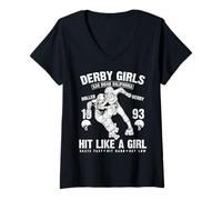 Mujer Derby Girls triunfan como una niña Roller Derby 1993 Camiseta Cuello V