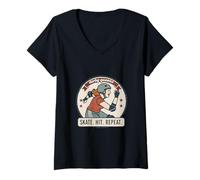 Mujer Derby Queens Skate Hit Repeat, estilo retro Camiseta Cuello V